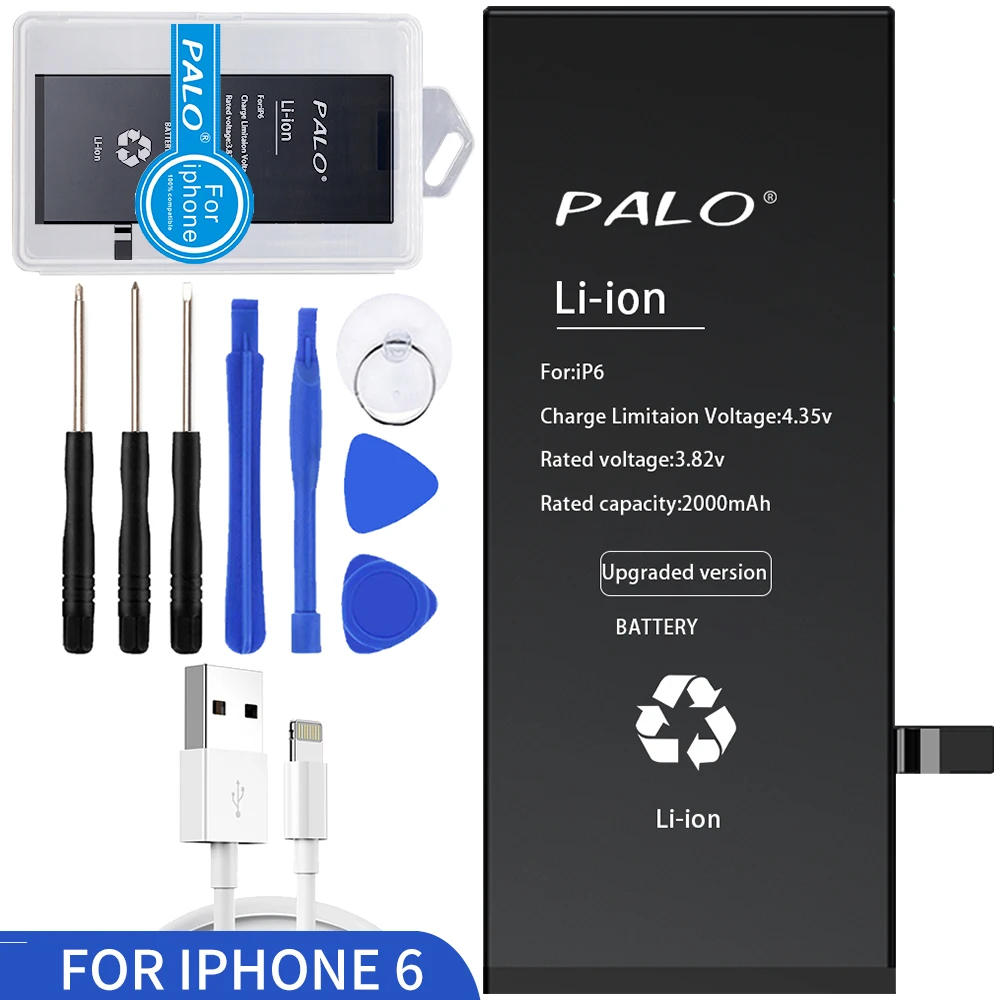 

2000mAh battery for iphone 6 battery 3.82V Li-ion Internal Battery Replacement battery for iPhone 6+Repair Tools and case