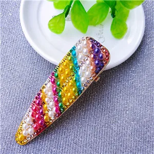 Free shipping korea style Neon color bead hairpins lovely women's hair accessories ins girl's rainbow Duckbill clip hairclips - Цвет: 15