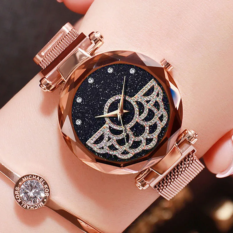 

Luxury Crystal Women Quartz Watches Starry Sky Magnetic Female Wristwatch Diamond Waterproof Clock relogio feminino reloj mujer