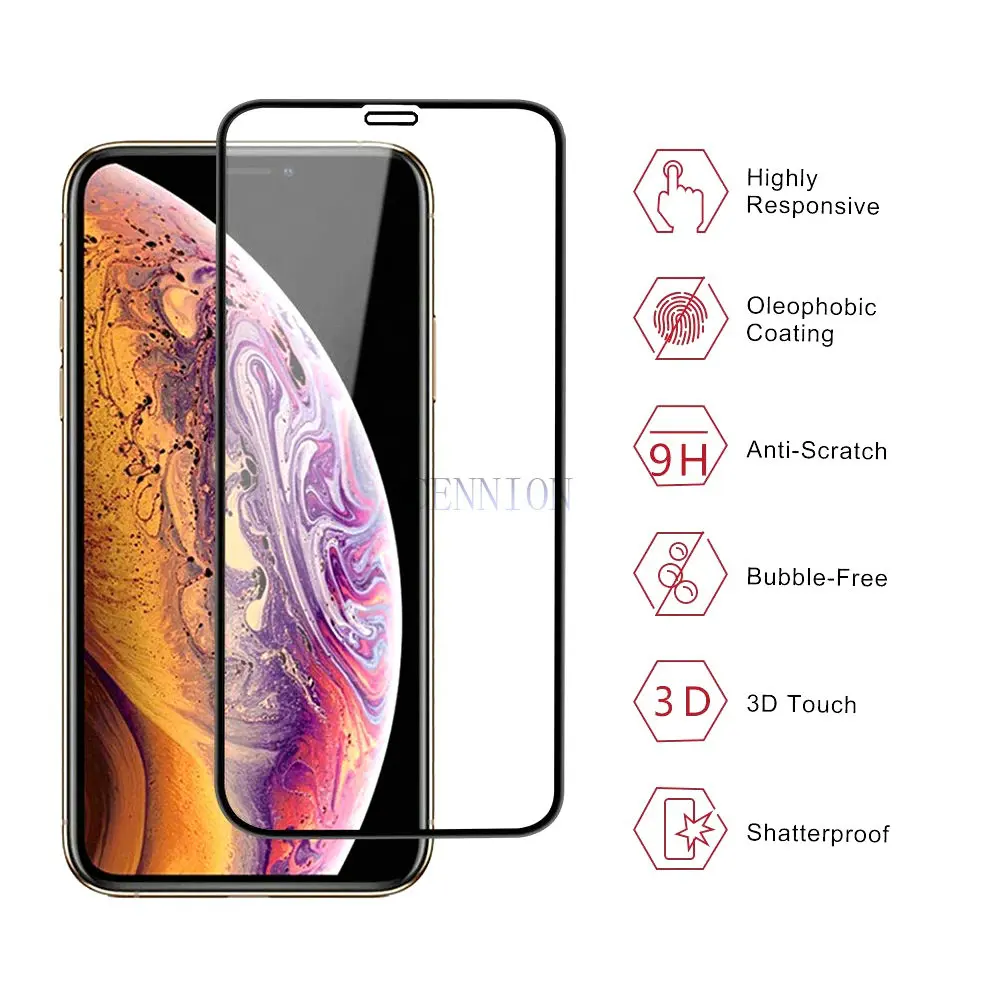 Заводская цена 5D полное покрытие закаленное стекло протектор для iPhone X XR Xs Max 6s 6 8 7