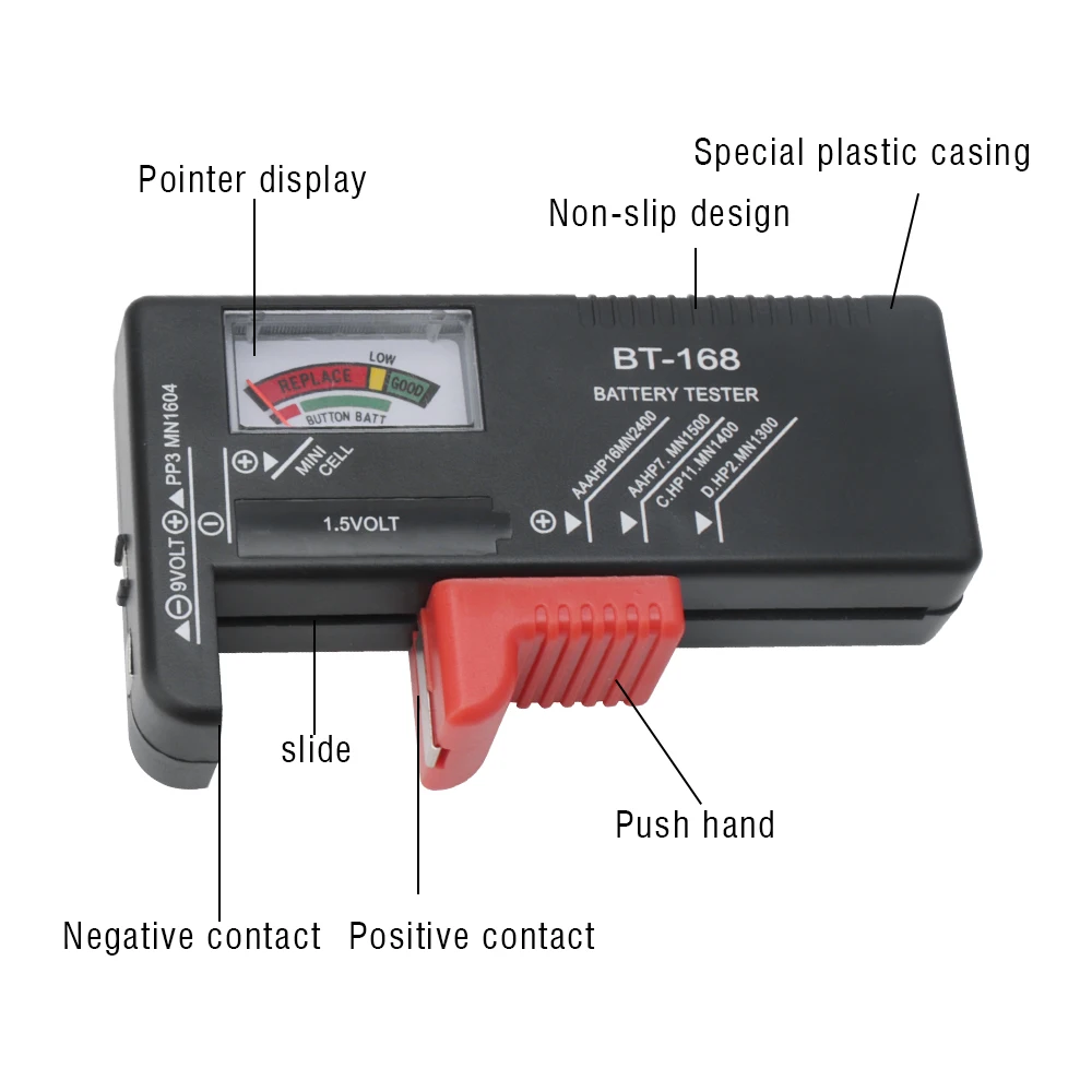 Тестер батареи 1,5 в PV AA AAA C D батарея универсальная Кнопка сотового батарея Емкость диагностический инструмент тестер-Измеритель для аккумулятора