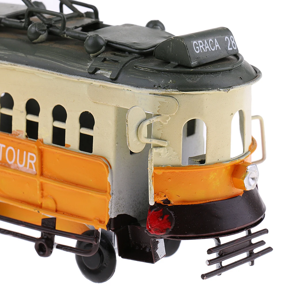 Vintage Scale Tram Model Diecast Vehicle Toy Streetcar Decoration Kids Gift