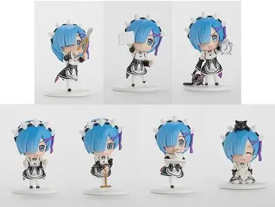 

7pcs/set Re Zero kara Hajimeru Isekai Seikatsu Rem action figure PVC toys collection anime cartoon model toys collectible
