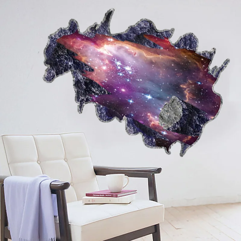 3d galaxy outer space wall sticker removable bedroom/ living room