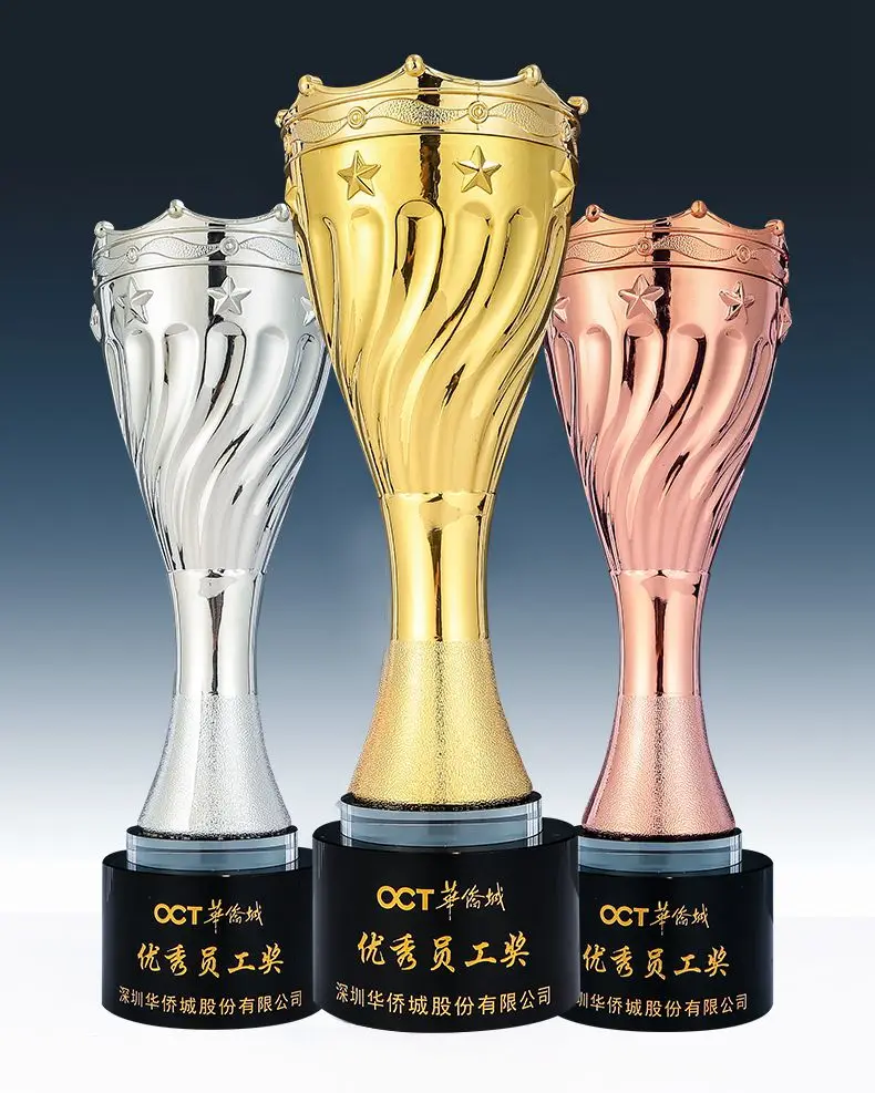 High quality!High end five pointed star trophy metal resin medal sales