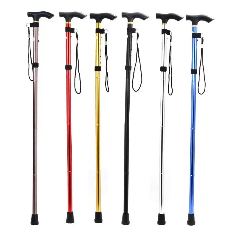 

Adjustable Foldable Walking Trekking Hiking Stick Cane Crutch Alpenstock Non-slip Cane Handle Hiking Walking Stick Outdoor New