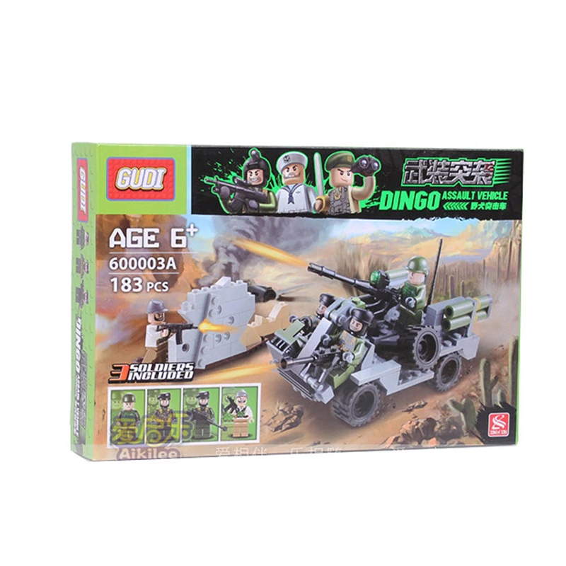 

GUDI Blocks Arma Dingo Assault Vehicles Compatible Building Blocks Assembled Legoe Toy Minifigure