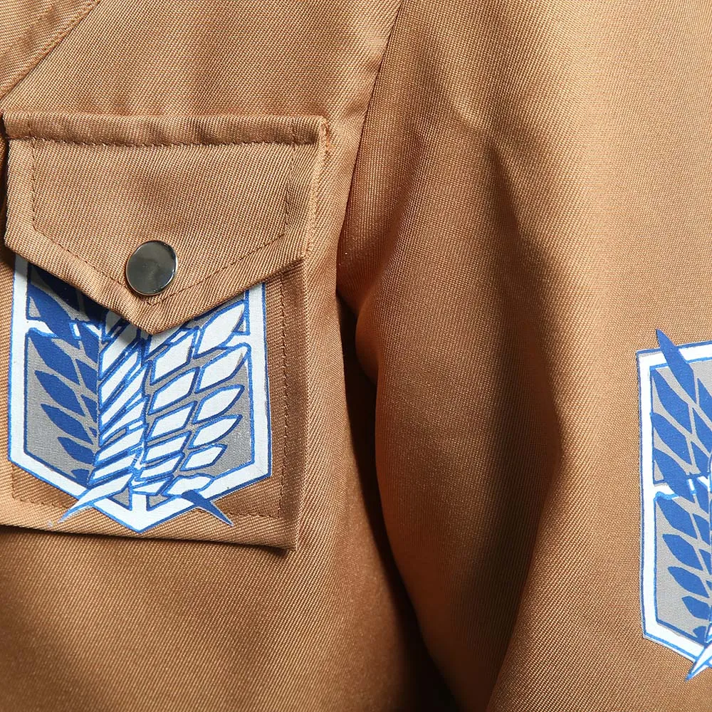 Атака на Титанов куртка Shingeki no Kyojin Косплей костюмы Recon Corps символ Крылья Свободы