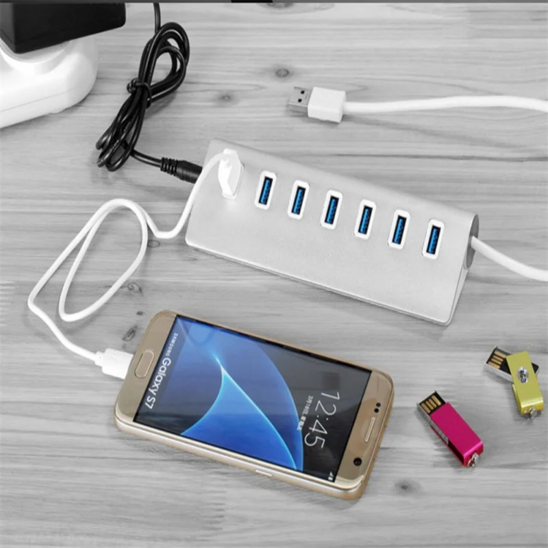 Portátil de Alumínio Usb de Alta Usb para Imac Velocidade Portas 3.0 Porta Cabo Divisor Macbook ar Computador Portátil Tablet Hub 7 Usb 3 divisor usb para imac macbook ar computador portátil tablet