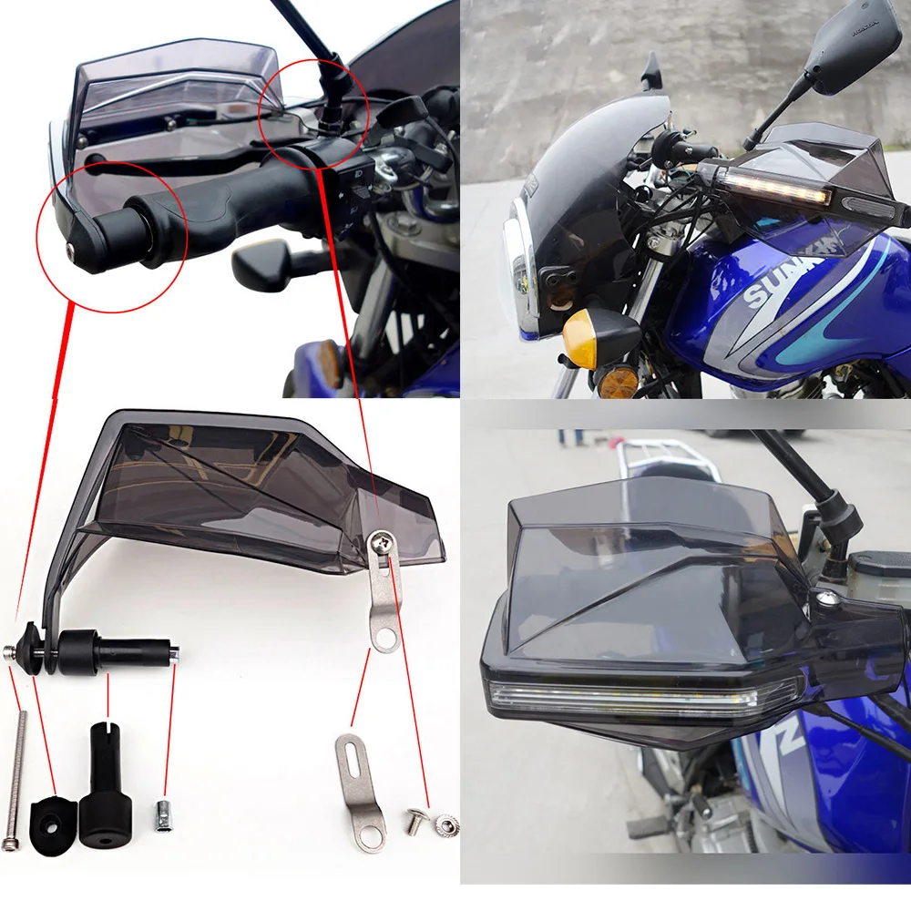 Универсальный мотоцикл ручной защитный Мотокросс Байк ATV рукавицы защита для руля для KTM DUKE Suzuki Honda Yamaha с светодиодный