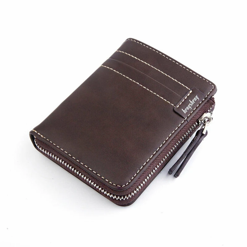 Cartera Hombre для мужчин кожаный бумажник кредитной RFID Блокировка молния тонкий карман одноцветное Винтаж стиль высокое качество
