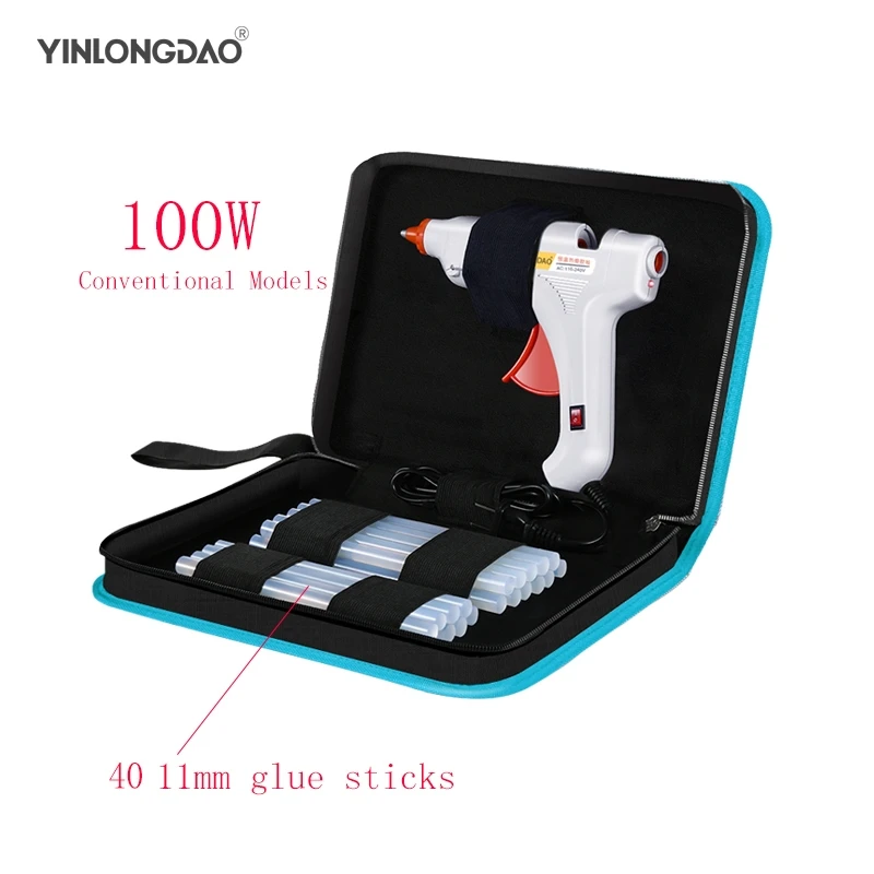 

100W Conventional Models Copper Nozzle Hot Melt Glue Gun+40Pc High-purity High Viscosity Glue Sticks Mini Heat Temperature Tool