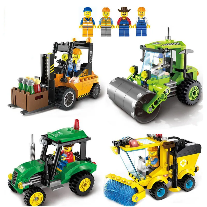 

4 Type Civilized City Sweeper Lepin Assembled Model Building Blocks Toys Kit DIY Educational Children Birthday Gifts