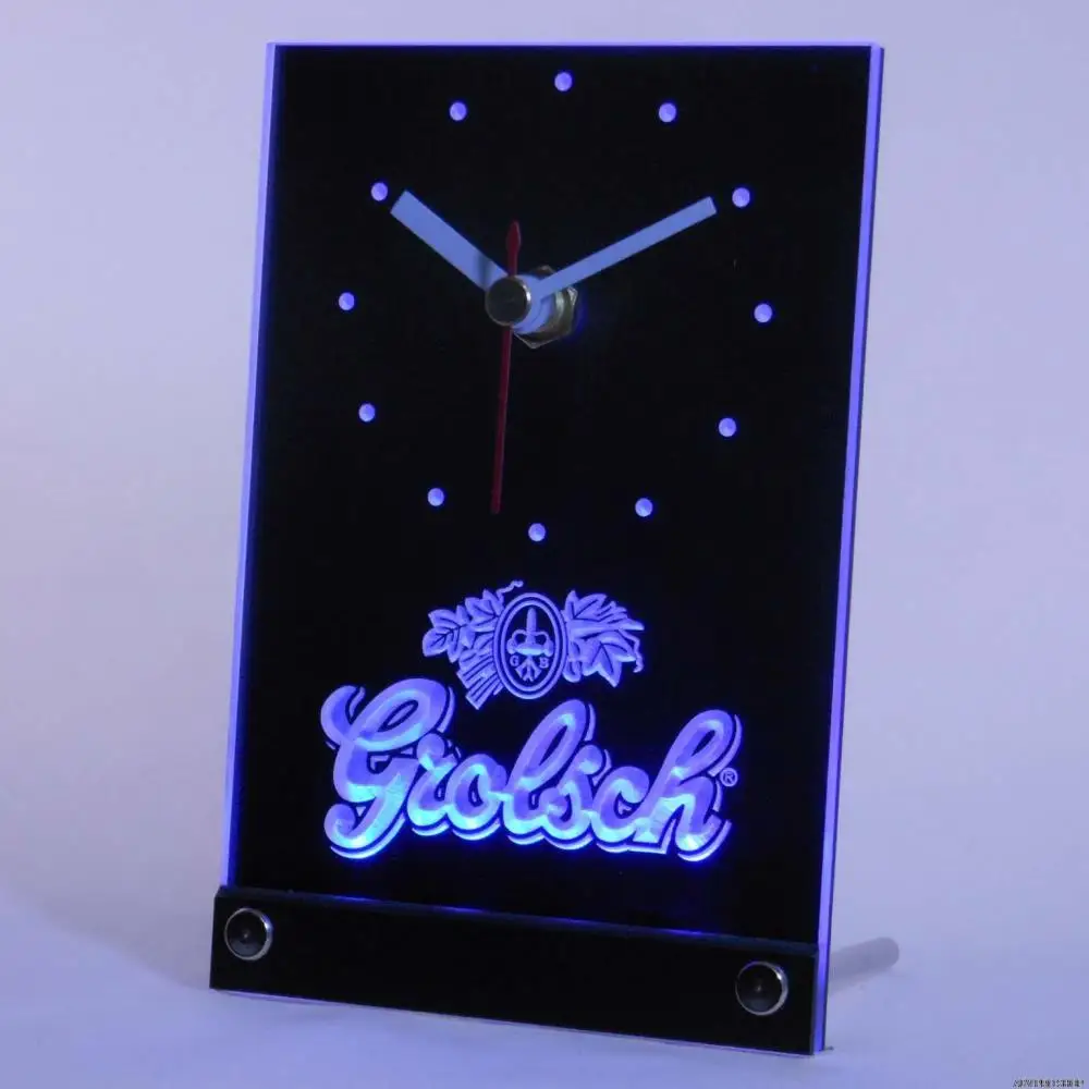 Tnc0002 Grolsch пива 3D Светодиодный Настольные часы
