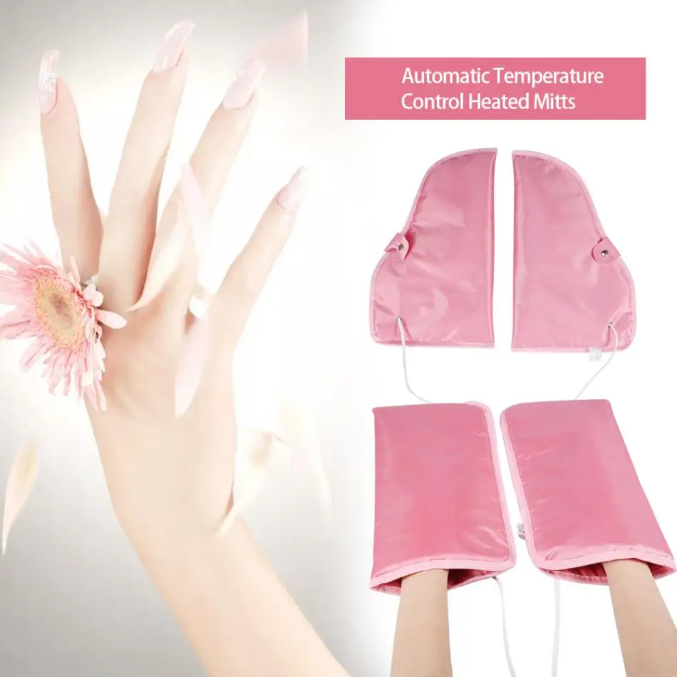 

1 Pair Electrict Nail Manicure Gloves Heated Mitts For Paraffin Waxing Therapy SPA Hand Skin Care Heated Wax Mittens Nail Tools
