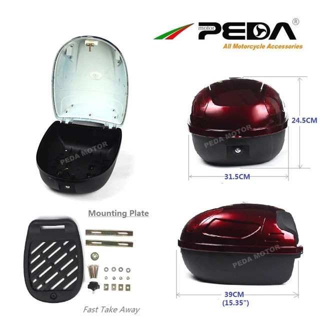 2018 Scooter Trunk e Bike Box ebike luggage Electric  Motorcycle Top Case 17L Tail Box Luggage BLUE Baul Motocicleta Bauletto