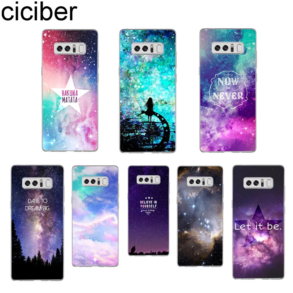 

ciciber Coque Capinhas Starry sky Northern Lights For Samsung Galaxy NOTE 9 8 3 4 5 Soft Silicone Clear TPU Phone Cases Fundas