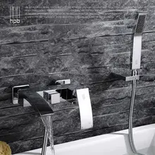 Brass Waterfall Bathroom Hot And Cold Water Bath tub Mixer Rotary Shower Faucet torneira banheiro HP5006