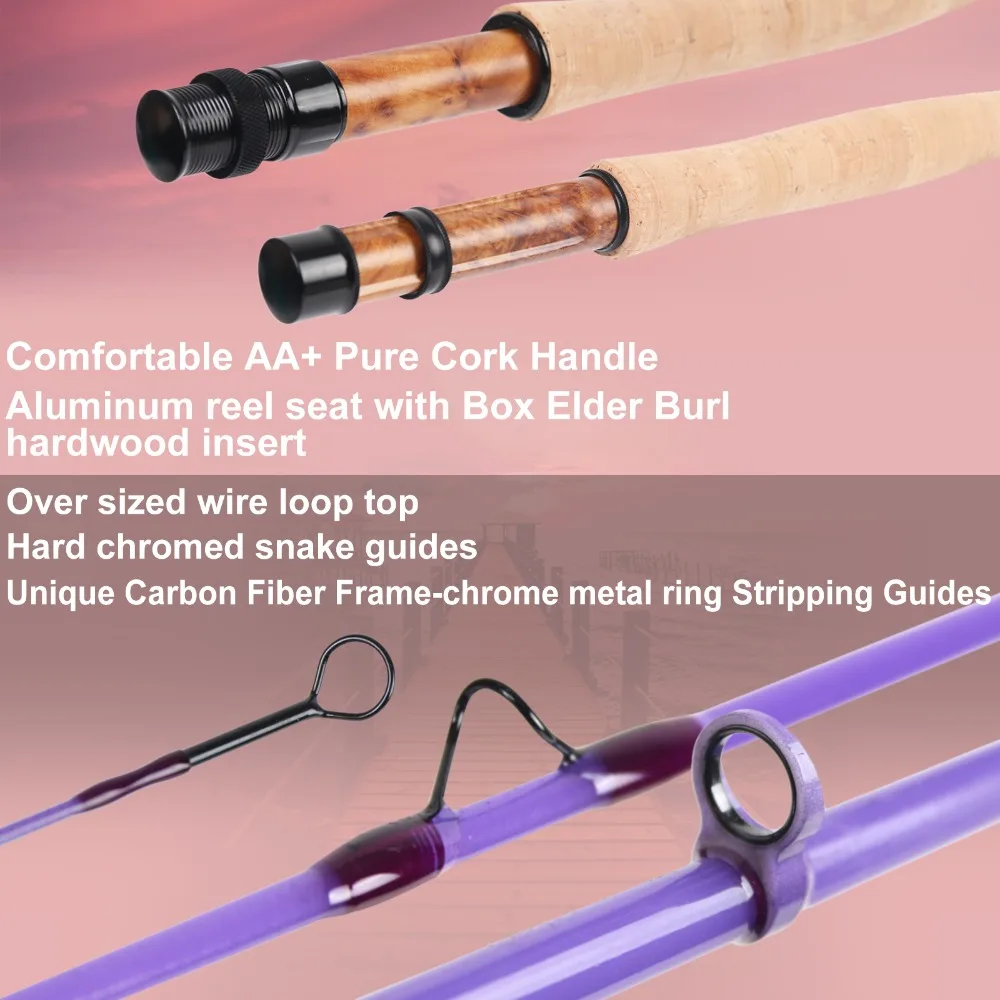 Fibra de Vidro Vara de Pesca Rápida de Vidro Haste da Mosca com Cordura Maximumcatch Maxcatch Unic 4 5wt Voar 7 8 8.6ft Ação Carbono Cor 3 - 8 4 5wt voar vara de pesca 7