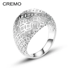 

CREMO Top Quality Copper Big 3D Hollow Ring for Women Fashion Bohemian Boho Jewelry 2018 New Hot