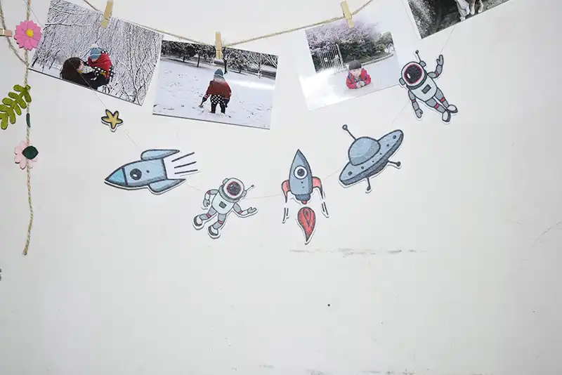 Space Adventures Solar System Felt Board Set Planets Print Felt Fabric Send Adhesive Sticker Loop Hook Diy Craft Boy Gift