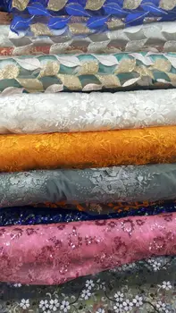 

2018 New Embroidered fabric dress 3 colour flowers lace fabric Wedding dress wholesale retail