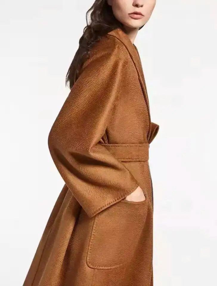 Mujer L'eau Femelle Incroyable Manteaux Caramel 100 Élégant De camel Chameau Abrigos Femmes Veste Camelhair D'hiver Femme Ondulations Manteau Hiver D'hiver pxwx6fTq