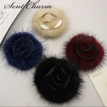 Sentcharm модный норковый волос Обувь с цветочным орнаментом украшение пух элегантная обувь аксессуар для Женская обувь