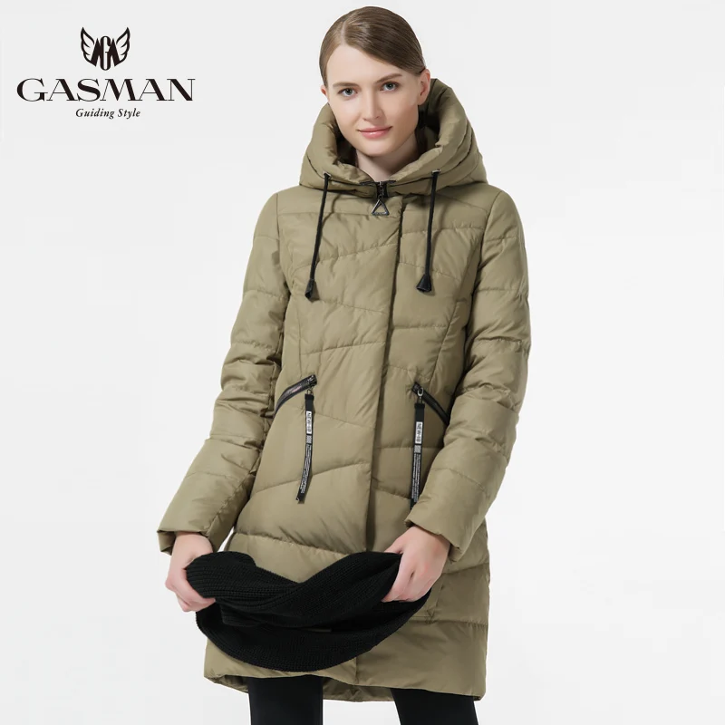 GASMAN 2018 Winter Women Thickening Bio Down Jacket With Scarf Winter Down Jackets And Coat For Women Brand Down Parka New