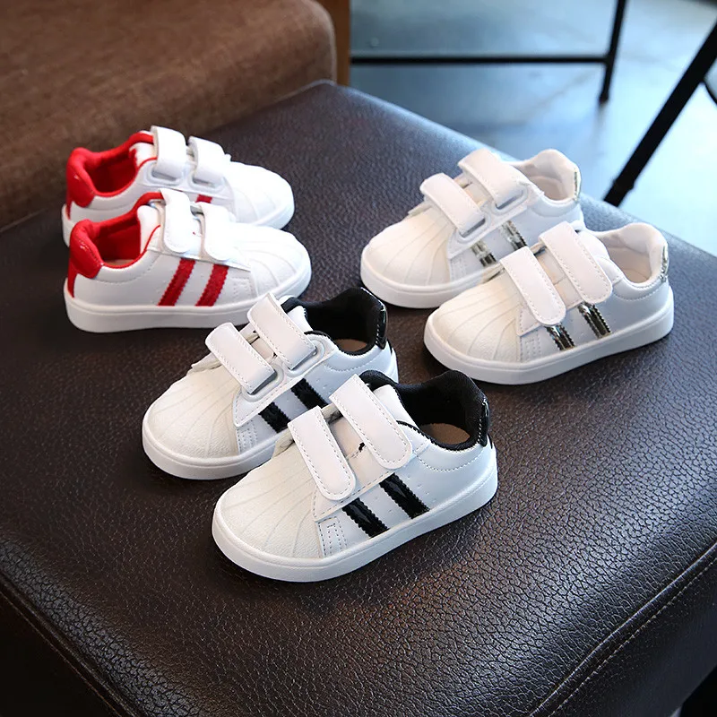 New Toddler Shoes Fashion White Boys & Girls Shell Shoes Little Kids Sneakers Sports Soft Bottom For Baby Size 21-30