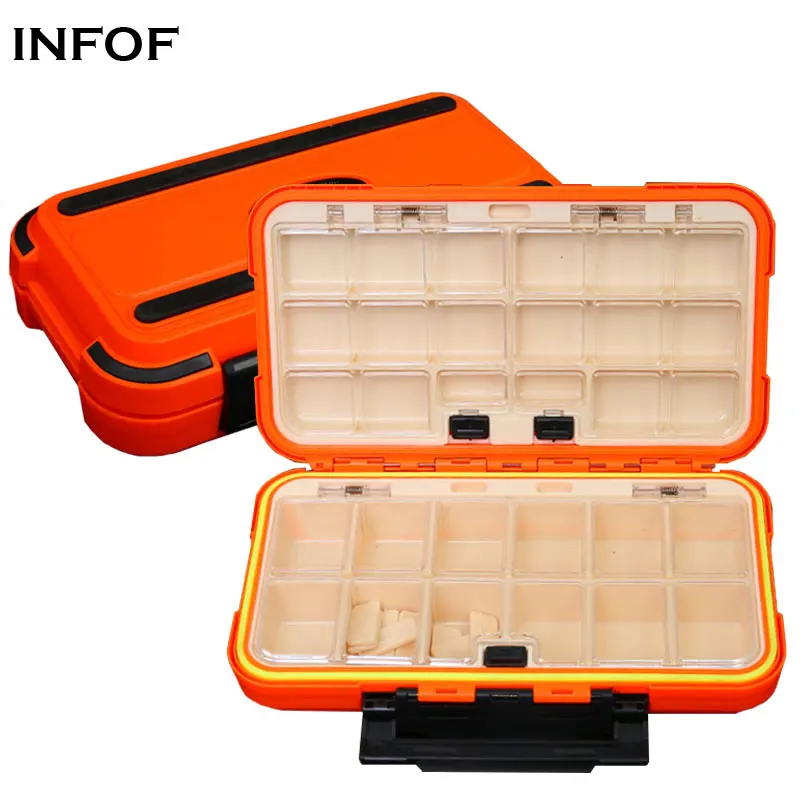 INFOF Waterproof Fishing Tackle Box S/M/L Adjustable Compartments