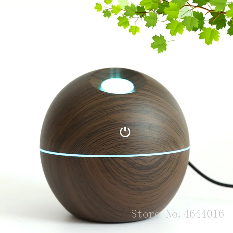 

130ml electric humidifier aroma oil diffuser ultrasonic wood grain air humidifier USB mini mist maker LED light for home office