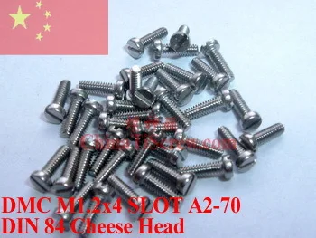 

stainless steel screws M1.2x4 Cheese Head SLOT Driver DIN 84 A2-70 ROHS 100 pcs Polished