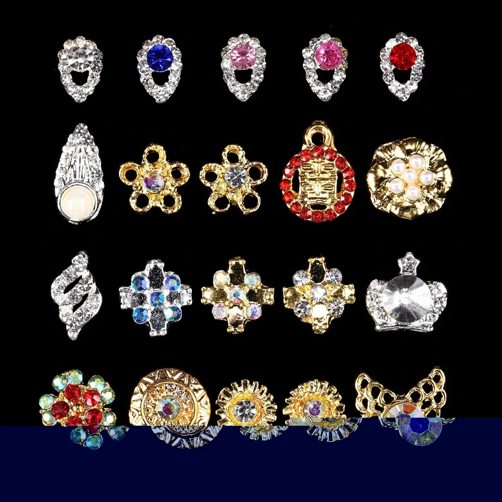 

100pcs NAIL CHARMS 3D CHARM DECORATION RHINESTONE Diamond Jewellery Gems Metal Dangling 3201-3220