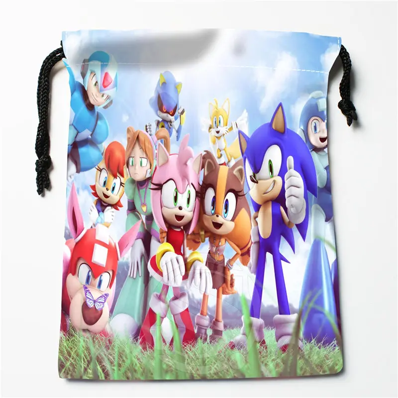 

New Sonic printed storage bag 27x35cm Satin drawstring bags Compression Type Bags Customize your image gifts