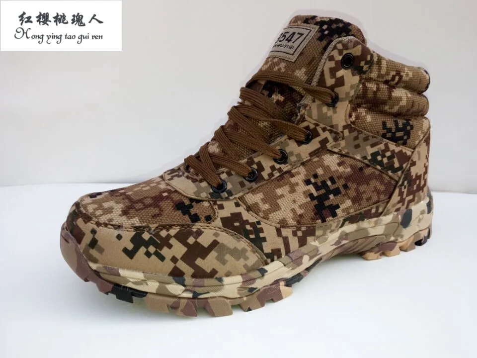 Esdy Winter Camouflage Tactical Military Combat Men Boots Outdoor Wearable Warm Cotton Shoes Climbing Army Men