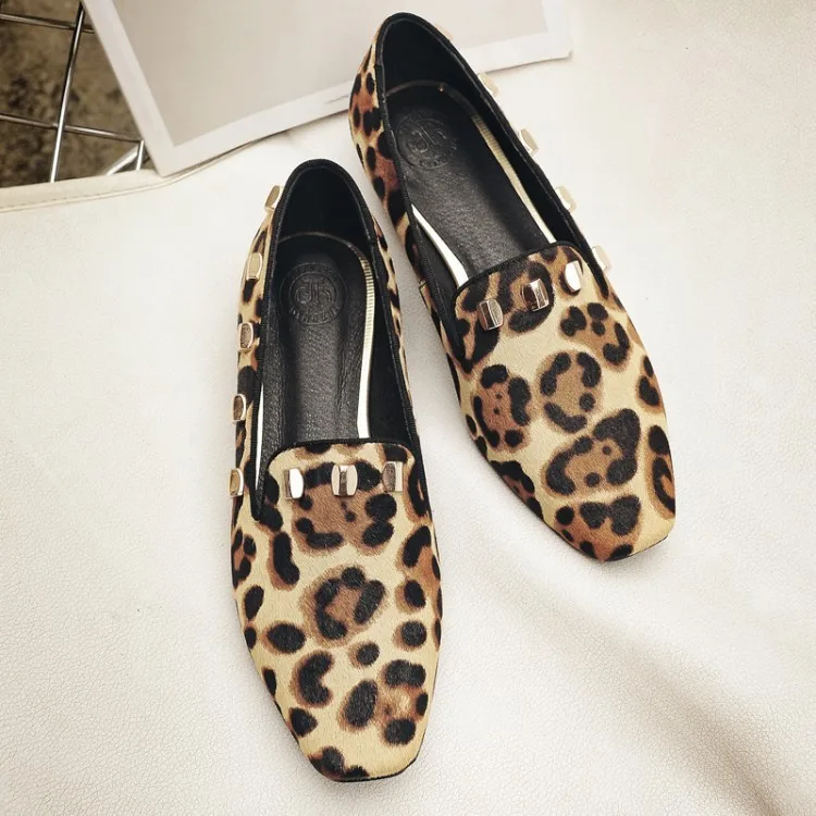2017 Lente Mode Luipaard instappers Loafers Casual Schoenen Vrouwen  Paardenhaar Studed Flats|shoes young women|women elegant shoeswomen shoes  sneakers - AliExpress