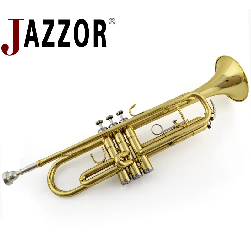 Плоская Золотая лакированная труба JAZZOR JBTR 300 B с ремешком золотого/серебряного