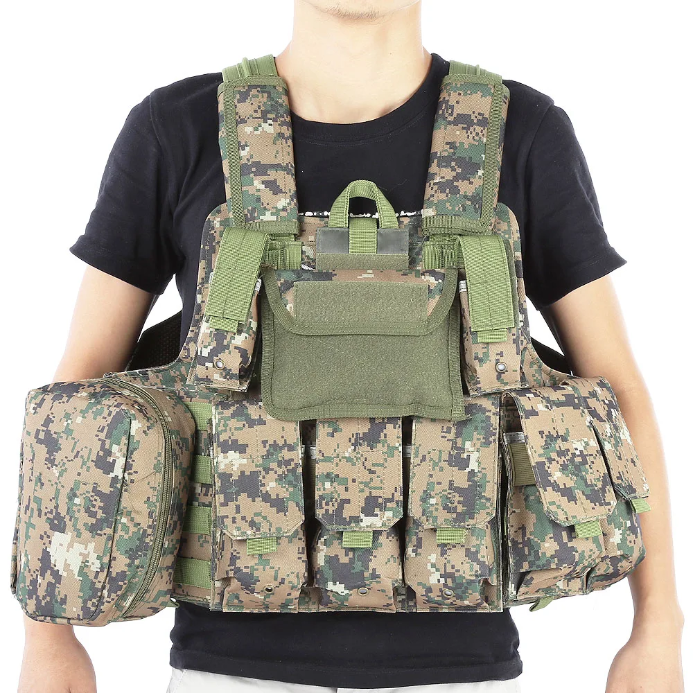 Охотничий Тактический Жилет с множеством карманов военный Molle Plate Carrier для мужчин страйкбол охота черный камуфляж жилет