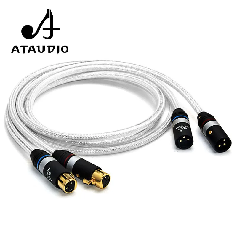 ATAUDIO Hifi XLR кабель Высокое качество серебро и Медь 2 XLR мужчин и женщин аудио кабель