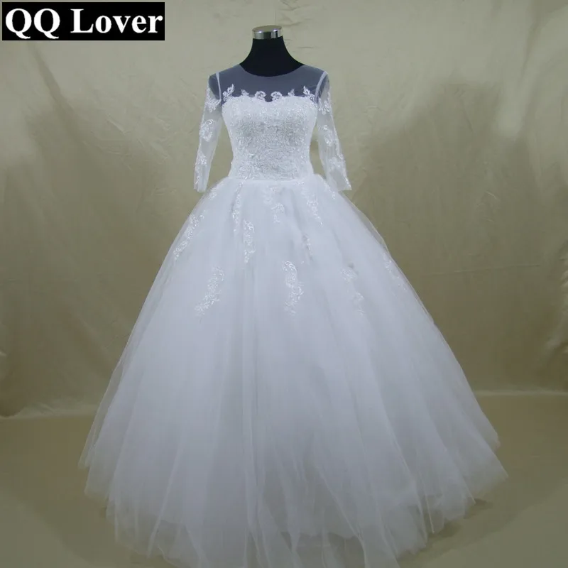 Свадебное платье с коротким рукавом QQ Lover недорогое кружевное 2019 | Свадьбы и