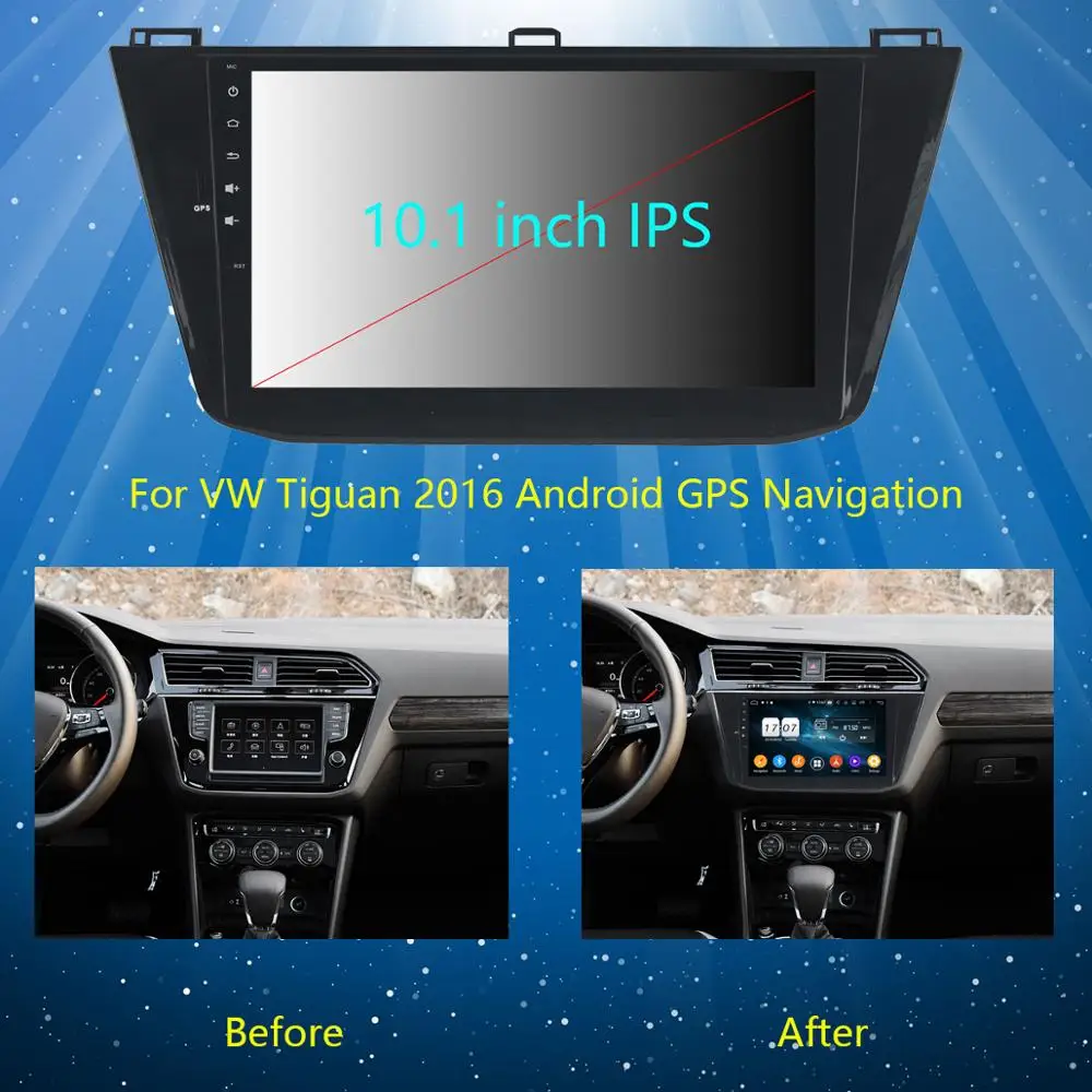 Excellent 10.1" IPS 8Core 4G+64G Android 9.0 Car DVD Player For VW Volkswagen Tiguan L 2017 2018 2019 GPS Navigation Radio Parrot BT DSP 3