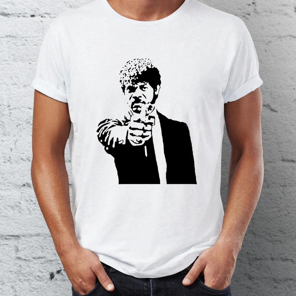 Мужская футболка из целлюлозы Сэмюэль Джексон Say What Again Movie Badass Tee | одежда