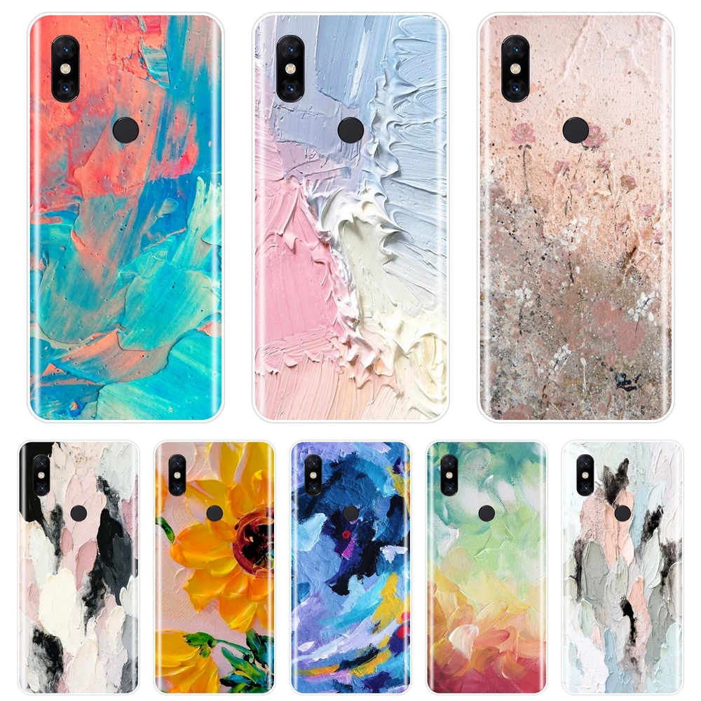 

Back Cover For Xiaomi Mi Max 1 2 3 Soft Silicone Art Abstract Sunflower Graffiti Case For Xiaomi Mi Note Mix 1 2 2S 3 Phone Case