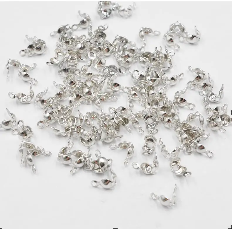 FLTMRH 300 шт железные бусины наконечники Терминаторы 7,5x4 мм Ювелирные изделия подходят для изготовления ювелирных изделий DIY браслет ожерелье - Цвет: Silver