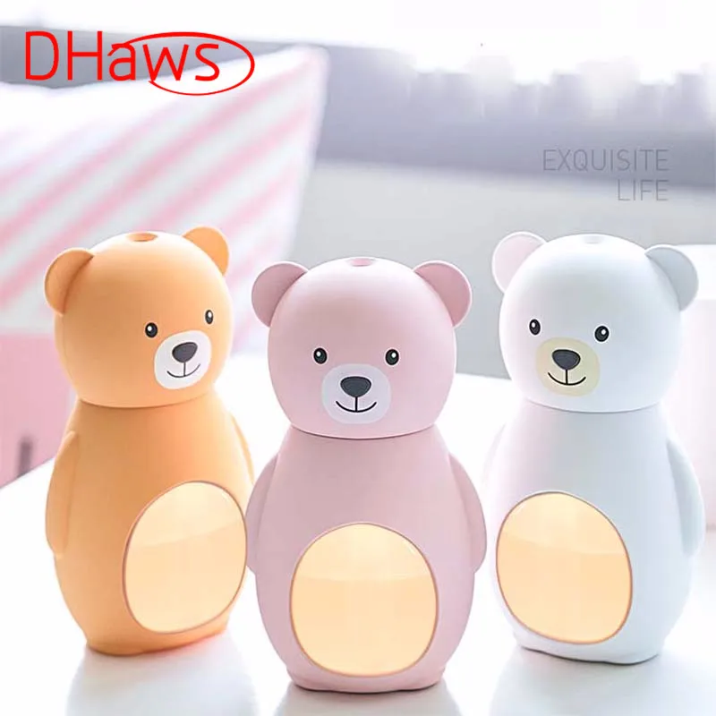 

DHaws New Bear Humidifier Cute Cartoon Air Humidifier 160ML Ultrasonic USB Diffuser Home Office Car Desktop Mini Diffuser