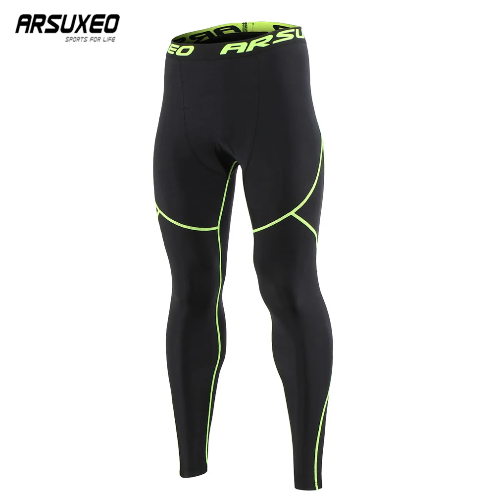 

ARSUXEO Men Winter Compression Running Tights Outdoor Sports Training Pant Elastic Fitness Leggings Fleece Thermal Trouser U81k