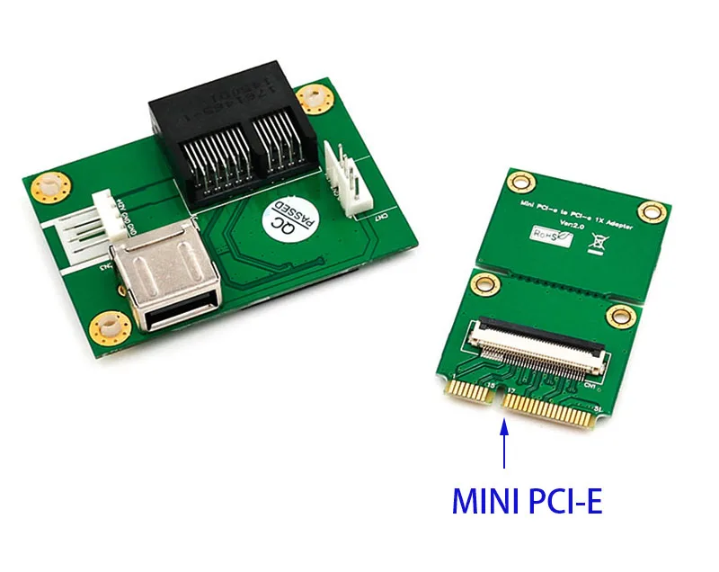 Мини PCIE к PCI-E Express X1+ USB Riser Card с FFC кабелем высокоскоростной diy 90 градусов слот