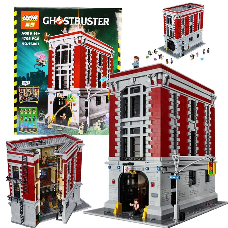 2016 New font b LEPIN b font 16001 4695Pcs Ghostbusters Firehouse Headquarters Model Building Kits Model