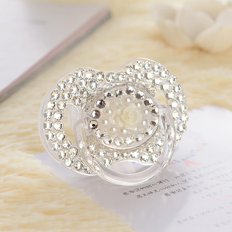 Miyocar Artesanal Brilhante Cristal Strass Bebê Chupeta - Mamilos Manequim Cocka & Clipes 4 Cor 34 High Quality Mamãe e Bebê